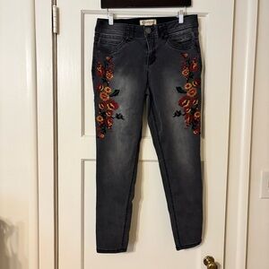 Embroidered Gray Democracy Ab Technology Jeans